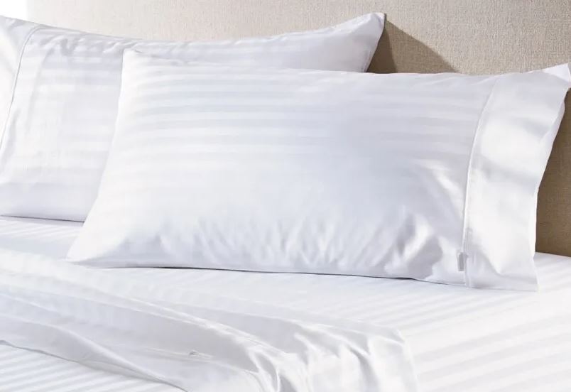 JUEGO DE SABANAS DOBLE 250 HILOS 50/50 ALG/POL BLANCO SATEEN STRIPE