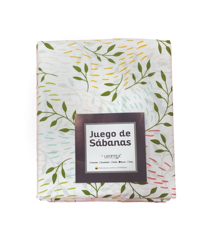 JUEGO DE SABANAS DOBLE 144 HILOS 50/50 ALG/POL ESTAMPADA