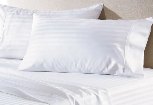 JUEGO DE SABANAS DOBLE 250 HILOS 50/50 ALG/POL BLANCO SATEEN STRIPE