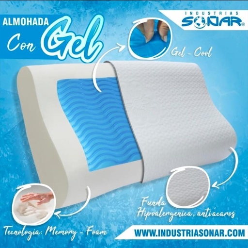 ALMOHADA INTELIGENTE CERVICAL CON GEL TELA 320 GRAMOS
